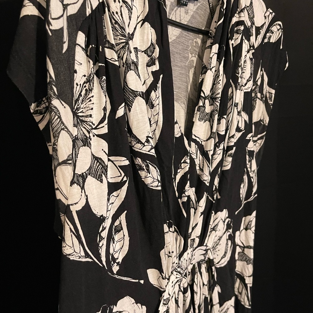 French Connection floral black and white maxi dress - XL
